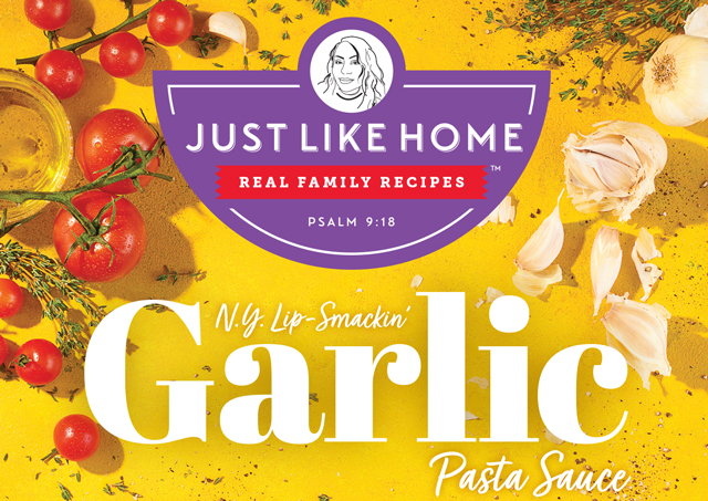 Just Like Home Real Family Recipes, NY Lip-Smackin' Garlic Pasta Sauce
