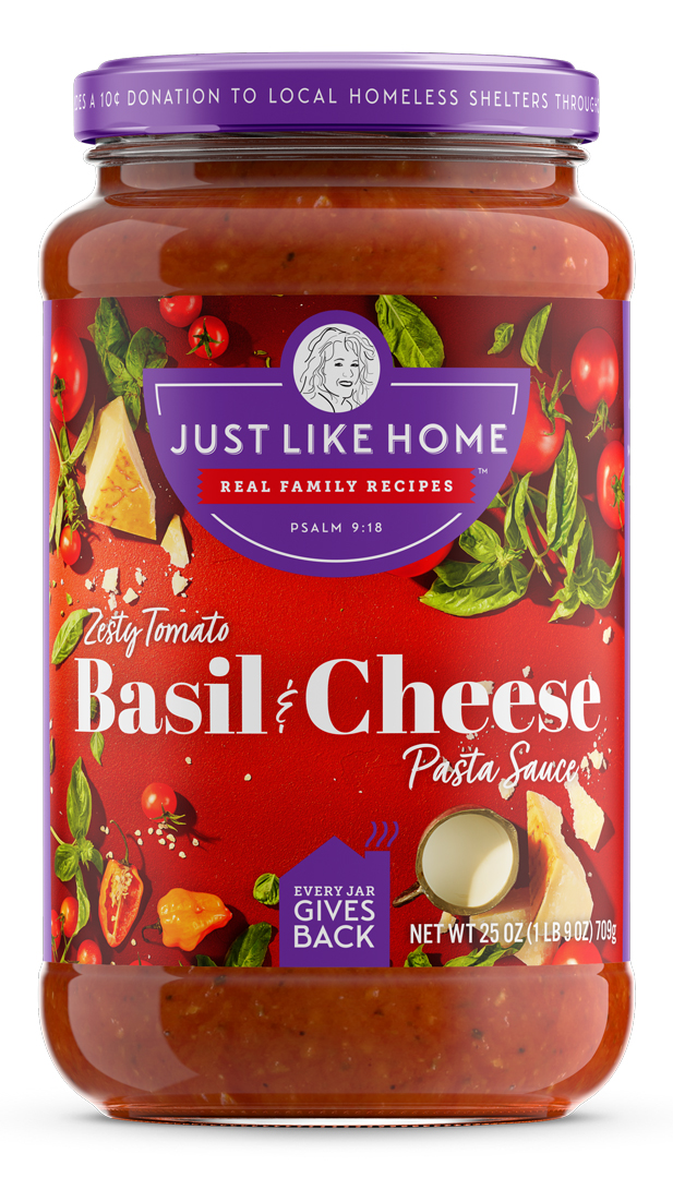 Just Like Home Real Family Recipes, Zesty Tomato Basil & Cheese Pasta Sauce